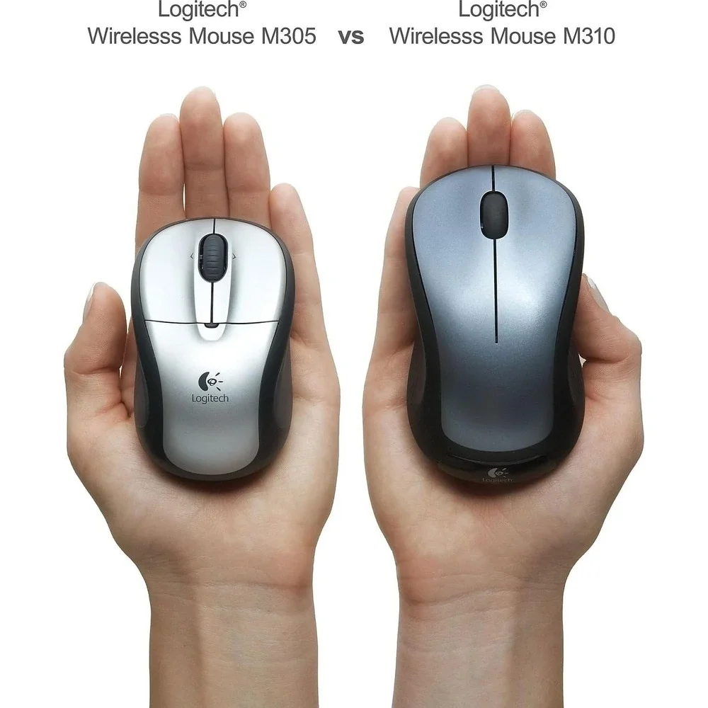 Logitech M310 Wireless Optical Full-Size Ambidextrous Mouse Silver (910-001675)
